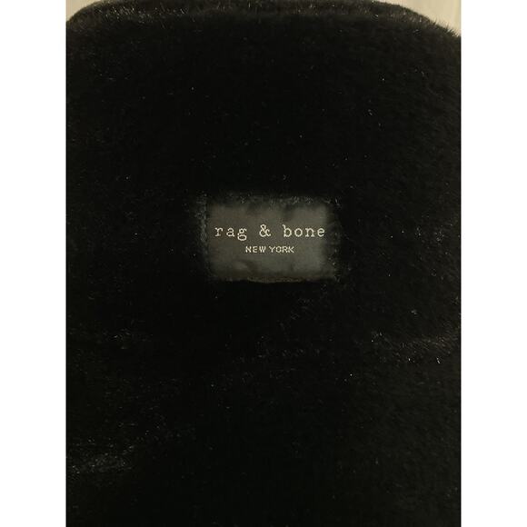Rag & Bone \'Addison\' Black Faux Fur Reversible Bucket Hat Size M - NWT